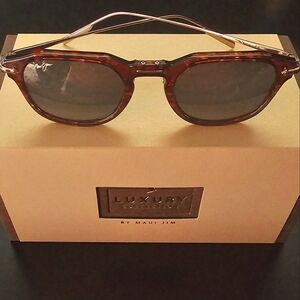 New Maui Jim Luxury Alika Tortoise with Gold Sunglasses w/ Neutral Grey lens